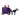 Inflatable Halloween carriage and unicorn in profile with grim reaper figure and purple panels