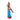 Side view of inflatable scarecrow grim reaper with scythe, glowing blue body section.