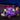 Inflatable purple haunted car with BOO! panel, glowing monsters, and black cat rider