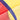 Yellow/red mesh play tunnel corner with blue border and netting