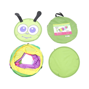 Caterpillar crawl tunnel set: round end openings, storage bag and carry straps