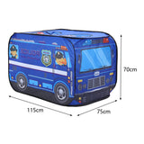 Police truck kids play tent size diagram: 115cm x 75cm x 70cm