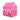 Pink princess castle play tent with open entrance, shutters and front balcony details