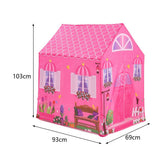 Pink princess play tent size 93×69×103 cm, scalloped roof and arched window