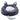Round plush pet bed, blue-gray shag pile with two upright ear accents