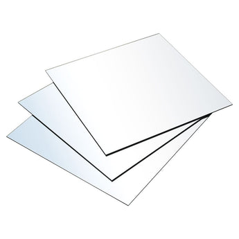 Acrylic adhesive wall mirror tiles, 3-pack, stacked square panels