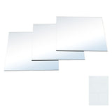 Set of 3 square acrylic mirror tiles, straight view, overlapping layout
