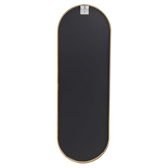 Full-length oval wall mirror, black back with mounting bracket