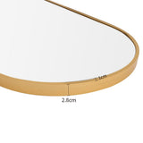 Gold oval mirror frame edge, thickness 2.8cm and 1cm border