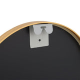 Oval wall mirror, gold frame with central hanging bracket
