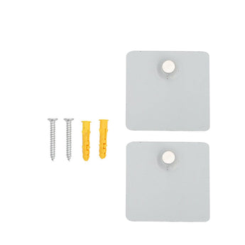 Mounting hardware for oval wall mirror: two metal brackets and screws