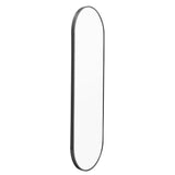 Full-length oval wall mirror, black frame with slim profile
