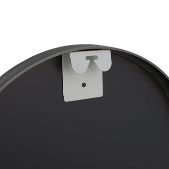Oval wall mirror, black back with hanging bracket and screw point