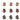 Christmas ball ornament set: 6 hanging balls in gold speckle, red plaid, and green/red patterns