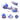 Size diagram of 3-in-1 space play tent with tunnel and ball pit, blue with dimensions