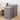 Grey fabric laundry hamper with lid and cutout side handle, folded-ready design