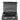 Open gray laundry hamper showing inner black liner and folding lid