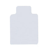 White PVC office chair mat with cutout shape, non-slip textured surface