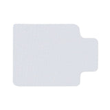 White PVC desk mat, non-slip textured surface with chair-wheel cutouts