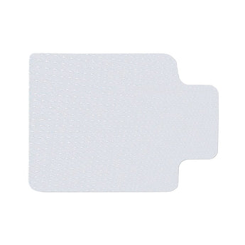White PVC desk mat, non-slip textured surface with chair-wheel cutouts