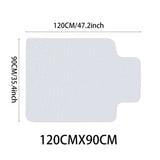 PVC desk chair mat 120×90 cm, rounded cutout shape, non-slip texture
