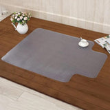 120 cm PVC desk chair mat, gray non-slip floor protector with cutouts