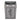 Grey fabric laundry hamper with lid and rope handles, front logo print