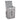 Grey laundry hamper with open lid and rope handles, interior view