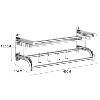 Chrome toilet shelf dimensions: 40 cm x 15.5 cm x 15.5 cm