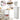 White 73 cm recycling bin with open lid and caster wheels for easy moving