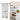 White 73 cm recycling bin with lid open and inner containers for sorting