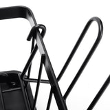 Steel dish rack frame corner support bars and handle-like side arm