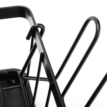 Steel dish rack frame corner support bars and handle-like side arm