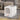 White enclosed folding cat litter box with pink front entry window and scoop door
