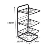 Cookware rack dimensions: 52.5 cm tall, 26.5 cm wide, 26 cm deep, black