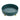 Teal-green round tray insert with ribbed sides and gold stand feet