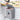 Grey 9L trash can with ring, lid open and trash liner installed