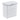 White 9L trash can with smooth top lid and ribbed front sides