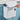 White 9L trash can lid opening downward; inner liner visible inside