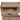 Open drawer showing inner compartment on wood-look console table
