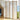 Light wood 4-panel folding room divider with grid lattice screens for room separation.