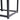 Black metal frame leg and lower shelf support with screws for square nesting table