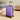 Purple hardside spinner suitcase standing upright with telescoping handle