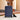 Navy hardside suitcase with slash texture, telescoping handle and front view wheels