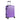 Purple hard-shell spinner suitcase with telescoping handle and corner guards