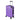 Purple hard-shell spinner suitcase, side profile with telescoping handle and wheels