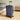 28-inch blue hardside spinner suitcase upright with telescoping handle and wheels