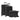Set of black hardshell rolling luggage trolleys with telescoping handles and spinner wheels