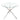 Round glass dining table top with 3 straight legs and chrome X frame