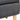 Gray velvet upholstered bench side with rounded arm and wooden legs